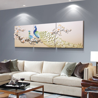 Pinsen — décoration murale en résine 3d, motif paon, nouveau Design 100% à la main, peinture artistique murale, pour maison et hôtel