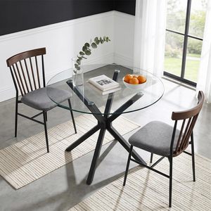 SENYU Wholesale Modern <b>Dining</b> <b>Room</b> Furniture <b>Sets</b> <b>6</b> Seater Glass Top <b>Dining</b> Table Polyester Sherpa <b>Chairs</b> for Living <b>Room</b> Home U - Product Image 2