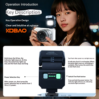 Flash externe pliable Kdbao Mini pour appareils photo hybrides, lumière continue, batterie au lithium intégrée 90