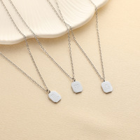 Collier pendentif carré signe du zodiaque animalier en gros (12 signes) |   Chaîne en acier inoxydable plaqué or 18 carats, bijoux délicats, cadeau pour femmes