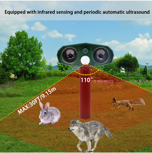 Ngoài trời năng lượng mặt trời Powered không thấm nước động vật Repeller trang trại Dog rodent điều khiển siêu âm động vật Repeller cho chuột Mèo chim khỉ - Product Image 5