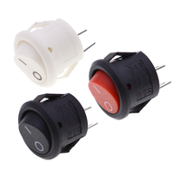 KCD1-106S 15MM Cercle Type 2pin 2 niveaux sur OFF Interrupteur à bascule 3 Type Couleur avec Rouge Noir Blanc