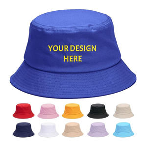 定制可折叠棉质渔夫帽，刺绣文字和照片印花，防紫外线沙滩帽，适合个性化品牌标识 - Product Image 1