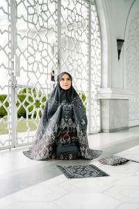 Robe de prière imprimée / Mukena / Telekung, couleur et motif personnalisés - Product Image 5