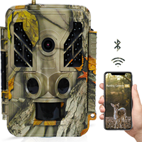 Caméra de surveillance de la faune extérieure haute performance avec connexion point à point et contrôle par application WiFi, vidéo 4K 48MP, portée IR 30m/92ft, détection de mouvement, IP67