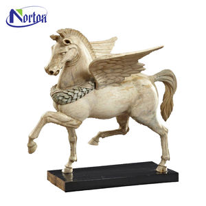 รูปปั้นม้า<span class=keywords><strong>หิน</strong></span>อ่อนแกะสลักหินสีขาวสำหรับตกแต่งสวนในบ้านตามสั่ง - Product Image 6