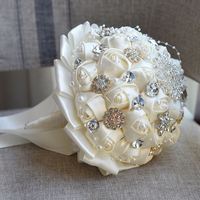 Bouquet de mariage artificiel en soie fait main, écologique, style romantique et luxueux, pour usage intérieur - Vente en gros