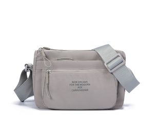 Nylon Crossbody Shoulder Bag Multi Zipper Pockets Water-Repellent Adjustable <b>Strap</b> Lightweight Large Capacity Fashion - Product Image 1