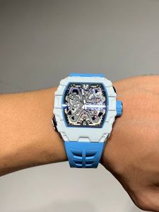 Reloj mecánico automático de moda, movimiento mecánico con cristal, correa de silicona de 18 mm - Product Image 3