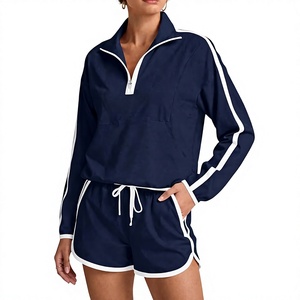 Tenues 2 pièces pour femmes, veste coupe-vent légère UPF 50+, ensembles de shorts athlétiques, tenues de sport pour le tennis, la course à pied et les activités de plein air - Product Image 6