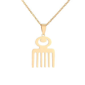 Collares con Colgante de Mapa de África en Acero Inoxidable, Chapados en Oro, Adinkra Gye Nyame, Joyería Étnica de Ghana - Product Image 5