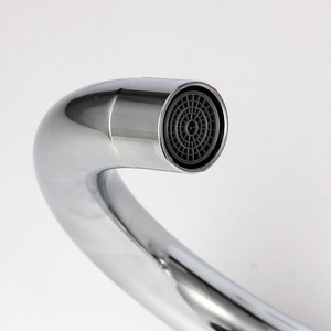 Robinet de lavabo à double trou, corps en laiton, monocommande, à poser sur le plan, avec cartouche céramique - Product Image 4