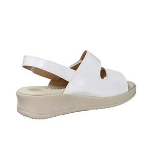 Sandali con Zeppa Cinzia Soft da Donna, Bianchi con Cinturini Argento, Scarpe Comode con Plateau - Product Image 4