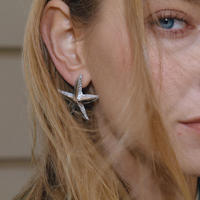 Boucles d'oreilles clous en acier inoxydable plaqué or, motif étoile de mer texturée, étanches, lisses, cadeau pour femme