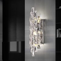 Appliques murales modernes en cristal, luminaires muraux chromés, lampe murale d'intérieur de luxe, lampes murales en cristal pour coiffeuse