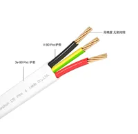 Câble plat TPS 3 conducteurs conforme aux normes AS/NZS, 450/750V, fil électrique domestique en cuivre isolé PVC, souple et plat
