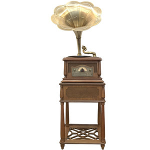 Vente flash Gramophone rétro classique à 3 vitesses en bois avec lecteur de disques vinyle USB/<span class=keywords><strong>CD</strong></span> Bluetooth - Product Image 2