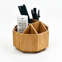 WDF haute qualité simple bureau porte-crayon en bois plateaux rustique bois papeterie organisateur bambou porte-stylo pour bureau