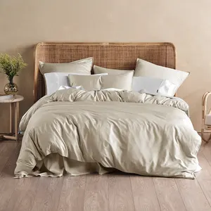 Natural soft Pure 100% bamboo All Season Quilt Bedding set Twin Comforter Custom solid color Duvet cover