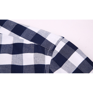 En gros bouton vers le bas des chemises hommes coton slim fit hommes casual plaid robe chemise - Product Image 3