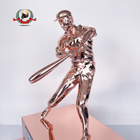 Trophée de baseball personnalisé en alliage de métal étamé plaqué cuivre, figurine moulée, récompenses pour les vainqueurs, sculpture de joueur de baseball, souvenirs personnalisés