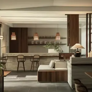 Sanhai木製の伝統的でモダンなインテリアデザインプロフェッショナル3Dレンダリング住宅コンサルタントスペースハウスマスタープラン
