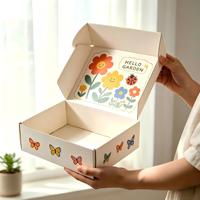 Boîtes d'expédition en carton ondulé rigide personnalisées, écologiques et recyclables, impression UV quadricolore pour vêtements et chaussures