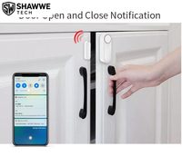 SHAWWETECH Tuya WiFi Capteur de contact magnétique pour porte et fenêtre, étanche en ABS, alarme antivol, alerte via application, volume réglable, portée facile 10-20m