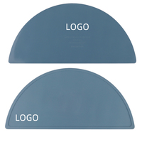 Leatchliving – sous-verre réutilisable, coussin en Silicone BPA, tapis d'alimentation rond traditionnel en demi-cercle