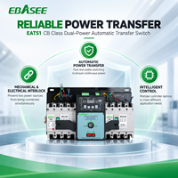 EBASEE Commutateur de transfert automatique double alimentation 100A 3P 4P 10A-1250A Type MCCB Classe CB ATS pour distribution d'énergie de générateur