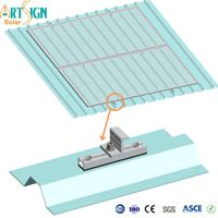 Rail court de fixation pour toit en tôle trapézoïdale en aluminium AL6005-T5, support de montage pour panneaux solaires miniatures Art Sign
