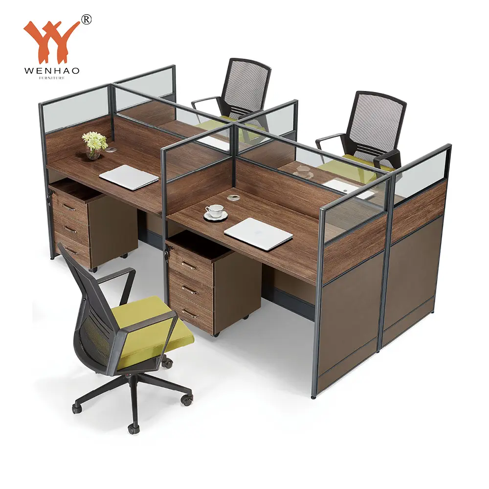 Ultimo personale di Design Mdf Staff 4 persone Modern Office Desk Workstation Cubicles per ufficio