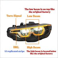Faros Delanteros JY para BMW F32 F80 F82 F8X M3 M4: Luces de Circulación Diurna de Tres Colores Intercambiables Estilo IKON V2, Faros Delanteros F32