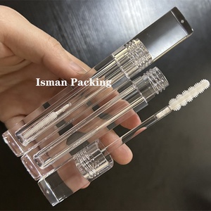 ISMAN - Tubo de Rímel Cuadrado Transparente de 5 ml al por Mayor, Envase de Delineador de Ojos de Cristal, Aplicador de Brocha de Silicona, Botella Vacía con Logotipo Personalizado - Product Image 2