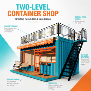ตู้คอนเทนเนอร์โครงเหล็กสองชั้นแบบแบน20FT สำหรับโรงรถและร้านค้าปลีกซูเปอร์มาร์เก็ต - Product Image 2