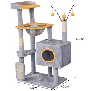Colonne de cordes de sisal de flanelle en bois de vente chaude, multicouche pour plusieurs chats grand <span class=keywords><strong>arbre</strong></span> à gratter pour <span class=keywords><strong>chat</strong></span> - Product Image 6