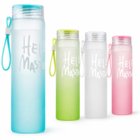 Bouteilles d'eau en verre borosilicate givré de 16 oz avec logo personnalisé, vente en gros, gobelets et tasses avec couvercles pour enfants et étudiants