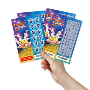 Vente en gros 2025 Nouveau design Impression numérique Papier Billets Lucky Lottery Card Cartes à <span class=keywords><strong>gratter</strong></span> <span class=keywords><strong>Jeu</strong></span> de loterie - Product Image 3