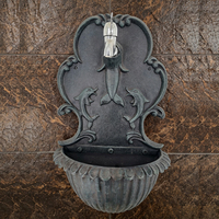 Robinet mural extérieur en fonte, style dauphin, pour cour, bassin, fontaine murale de jardin, design rétro américain
