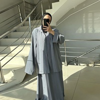 Ensemble de 2 pièces Robe musulmane pour femmes Hijab Robe de prière Vêtement Abaya Longue Khimar Ramadan Robe arabe Ensembles d'abayas Vêtements islamiques Robe