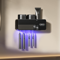Support mural intelligent pour brosse à dents rechargeable par USB avec stérilisateur UV, ensemble d'accessoires de salle de bain, articles de toilette