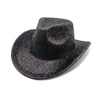 Chapeau de cowboy à paillettes scintillantes de haute qualité, unisexe, pour adultes, festivals, cosplay, spectacles de danse