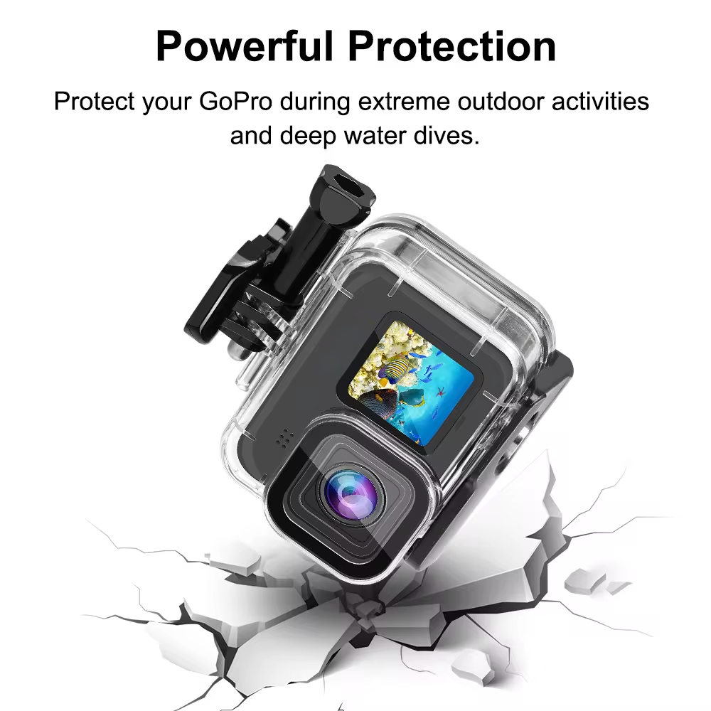 HONGDAK 60M Diving Protective Housing Underwater Cover Action Camera Accessories for GoPro Waterproof Case for Hero 11/10/9/8/7