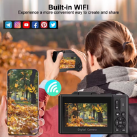 Caméra numérique pour vlogging 5K, 75MP autofocus, zoom numérique 18X, 180° °   Écran Selfie Flip, Wi-Fi intégré, 9 modes de prise de vue