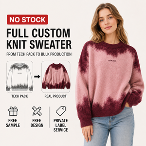 Maglione da <span class=keywords><strong>Donna</strong></span> con Etichetta Privata, Rosa <span class=keywords><strong>Bordeaux</strong></span> Tie-Dye, in Misto Mohair, Pesante, Oversize, Girocollo - Product Image 1