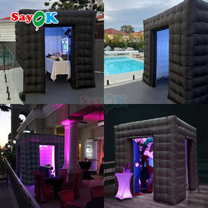 Sayok 휴대용 파티 텐트 블랙 풍선 포토 부스 큐브 <span class=keywords><strong>LED</strong></span>와 풍선 사진 부스 인클로저 - Product Image 3