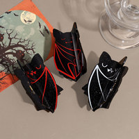 Nouvelles Pinces à Cheveux Chauve-Souris Halloween Personnalisées, Style Doux et Cool, Coquillage Nacré Scintillant, Vente en Gros pour Femmes