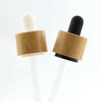 Bouchon compte-gouttes en bambou 18 mm inviolable à pression et à torsion pour flacon en verre avec pipette, idéal pour l'emballage d'huiles essentielles, de sérums et de cosmétiques