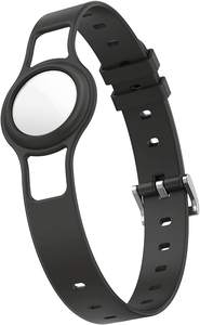 Funda ajustable de silicona resistente al agua para Collar de mascotas, funda negra antipérdida para AirTag - Product Image 5