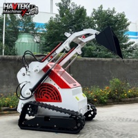 Mini-chargeuse compacte HAVTEK460 diesel, sur chenilles, avec fonction de rétrocaveuse et chargeur frontal, PLC, haute efficacité, taille personnalisable